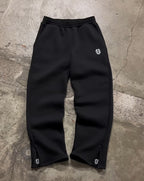 Stretch Rope Zipper Sweatpants Solid Color Casual