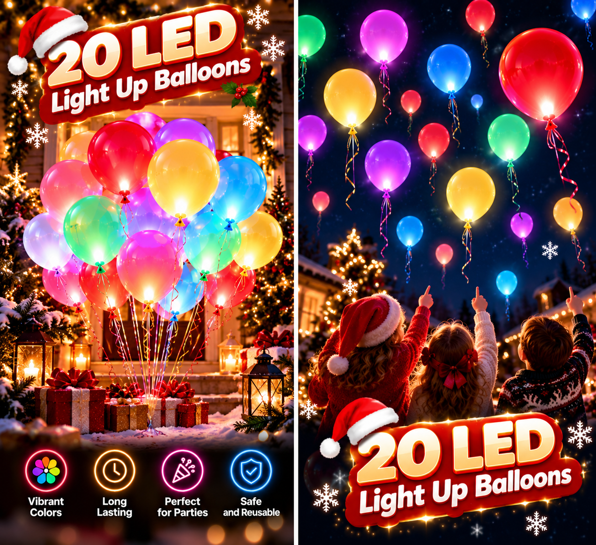 20 LED Light Up Balloons Mixed Colors Flashing Lasts 24 Hours Glow in the dark for Birthday Glow Party Favors Supplies Wedding Halloween Christmas Decorations