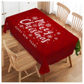 Swono Merry Christmas Rectangle Tablecloth Happy New Year Table Cloth Dining Table Cover for Home Kitchen Restaurant Party Buffet Picnic 50x72 in Ch Xmas Tree Red Tablecloth