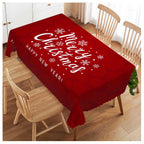 Swono Merry Christmas Rectangle Tablecloth Happy New Year Table Cloth Dining Table Cover for Home Kitchen Restaurant Party Buffet Picnic 50x72 in Ch Xmas Tree Red Tablecloth