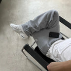 Stretch Rope Zipper Sweatpants Solid Color Casual