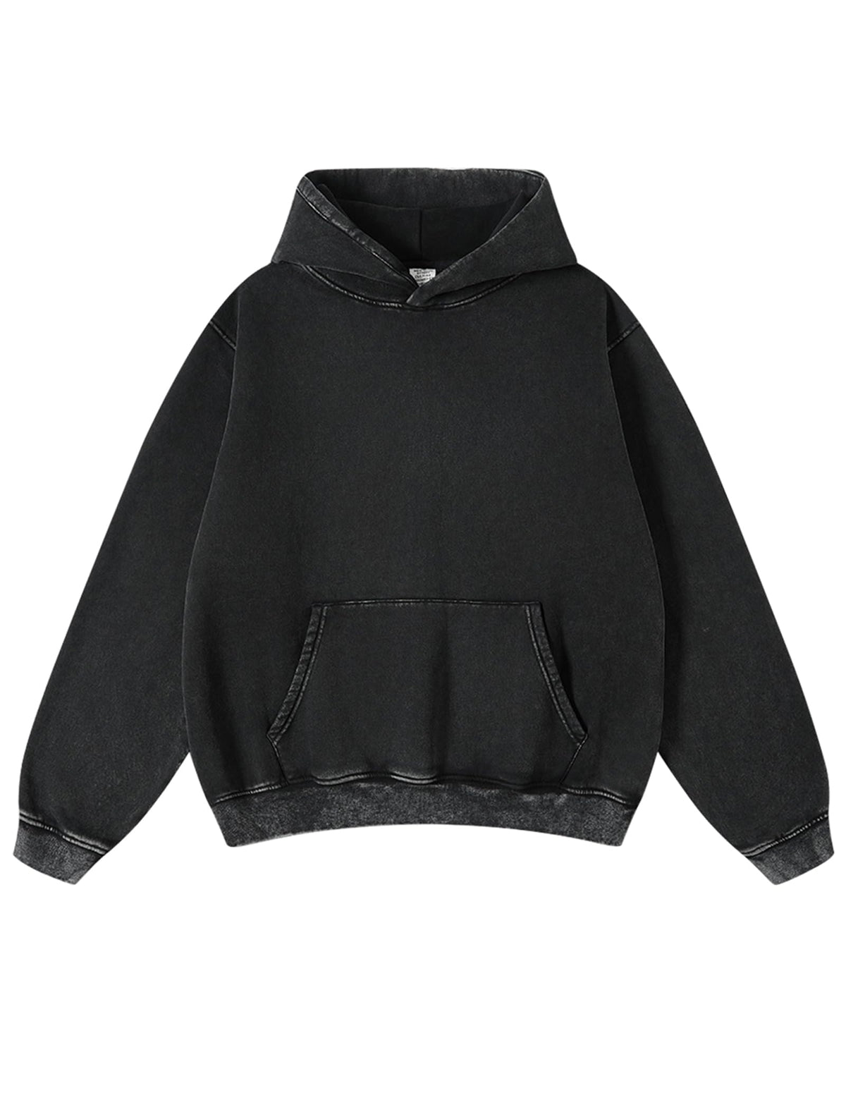 Hatant Hoodies for Men Heavyweight Fleece Sweatshirts for Men Acid Wash Athletic Hoodie Vintage Oversized Matching Hoodies for Couples Mens Fashion Hoodies with Pocket Workout Tops Black-L
