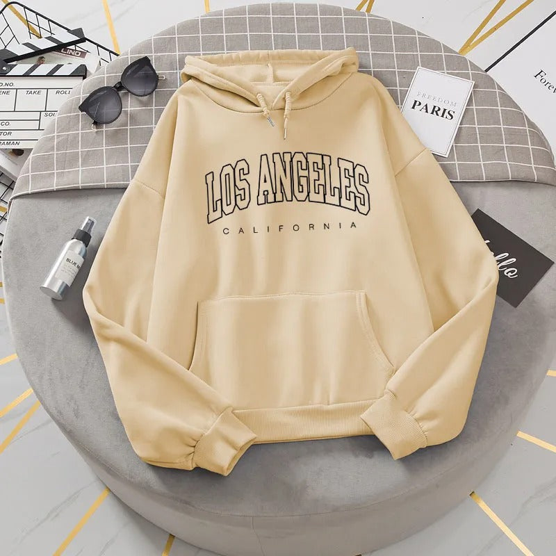 Los Angeles Letter Print Women's Hoodie Pullover